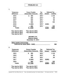 Chapter 19 Reduce The Deferred Tax Asset Valuation Allowance