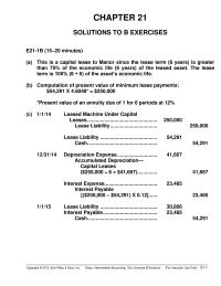 Chapter 21 Cost Fair Market Value Leased Asset