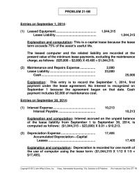 Chapter 21&nbsp;Depreciation is recorded for one month of&nbsp;the use
