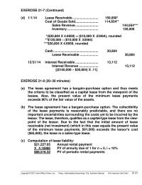 Chapter 21 The lease agreement has a bargain-purchase option