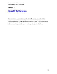 Chapter 22&nbsp;Excel File Solution&nbsp;Note to instructor