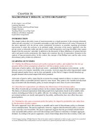 Economics Chapter 16 The Passive Approach Suggests That The Government