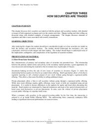 Investments & Securities Chapter 3 New Trading Strategies This Section Presents New