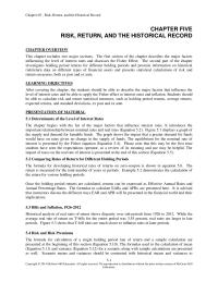 Investments & Securities Chapter 5 Scenario Means And Variances Should Contrasted With