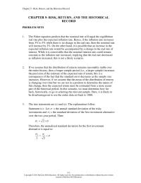 Investments & Securities Chapter 5 If we assume that the distribution of returns