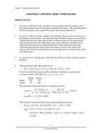 Investments & Securities Chapter 7&nbsp;there are four asset classes in&nbsp;the portfolio