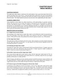 Investments & Securities Chapter 8 Estimating The Single index Model Estimating The Single