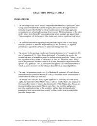 Investments & Securities Chapter 8 The trade-off entailed in departing from pure