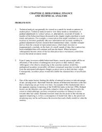 Investments & Securities Chapter 12 Even if many investors exhibit behavioral biases