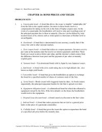 Investments & Securities Chapter 14 A collateralized bond for which the collateral is equipment