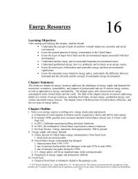 Environmental Engineering Chapter 16 Homework Environmental Impact Geothermal Energy Development Impacts Less