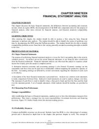 Investments & Securities Chapter 19 Ratio Analysis Used Reduce The Large Number