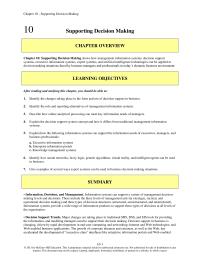 Management Chapter 10 Supporting Decision Making Which Applications Have The