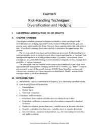 Management Chapter 5 Prentice Hall Risk handling Techniques Diversification And