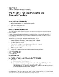 Economics Chapter 1 Answers Exercises Private Property Rights Reflect Ownership