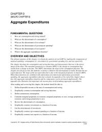 Economics Chapter 9 Aggregate Expenditures Table And Function Teaching Strategy