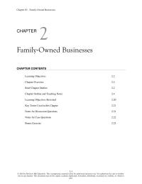 Entrepreneurship Chapter 2 Family Members May Feel They Have Clear