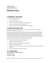 Economics Chapter 13 Monetary Policy When The Fed