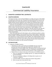 Management Chapter 23 Commercial Liability Insurance Suggested Classroom Time