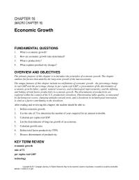 Economics Chapter 16&nbsp;List the determinants of long-run growth of an economy