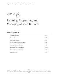 Entrepreneurship Chapter 6 Continuous Planning And Control After The Business