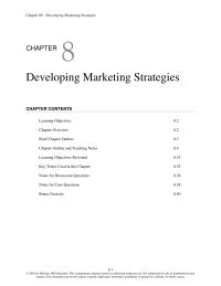 Entrepreneurship Chapter 8 Developing Marketing Strategies Outline And