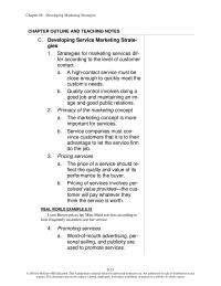 Entrepreneurship Chapter 8 Pricing of services involves perceived value provided