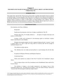 Business Law Chapter 8 The definition of religion is also broadly interpreted