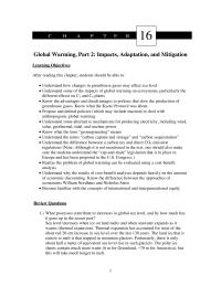 Environmental Engineering Chapter 16 Homework Understand the difference between a carbon tax and direct