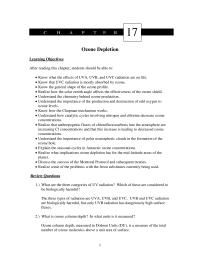 Environmental Engineering Chapter 17 Homework How do nitrogen and chlorine catalyze the destruction of ozone?