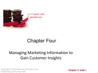 Managing Marketing Information to Gain Customer Insights