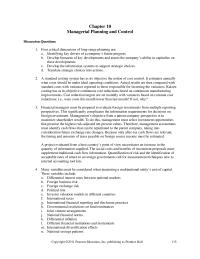 Accounting Chapter 10 Homework International financial reporting and disclosure practices