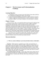 Accounting Chapter 04 What are common challenges to governing the family business