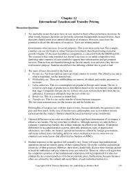 Accounting Chapter 12 Homework Transfer pricing is a natural consequence of the decentralization