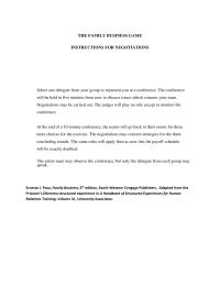 Accounting Family Business Game The Negotiations May Concern Strategies For The