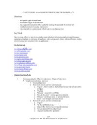 Chapter 9 Homework Employment selection interview