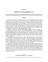 Chapter 8 The lynchpin of the Parmalat fraud was a so-called