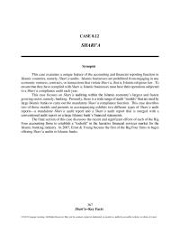 Chapter 8 Homework Case 812 Sharia Due Professional Care This