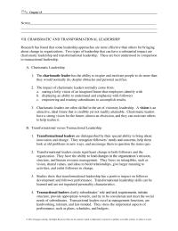 Chapter 15 What Transformational Leadership Give Examples Organizational Situations