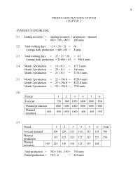 Management Chapter 2 Homework Which The Following Characteristic Production Plan Time
