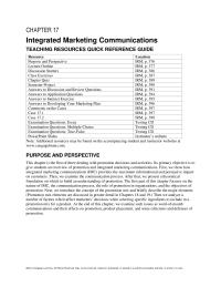 Marketing Chapter 17 Integrated Marketing Communications Teaching Resources Quick