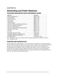 Marketing Chapter 18 Reminder advertising tells customers that an established