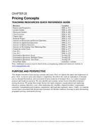 Marketing Chapter 20 Pricing Concepts Teaching Resources Quick Reference