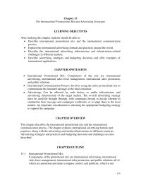 Chapter 13 The International Promotional Mix And Advertising