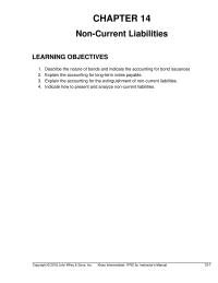 Accounting Chapter 14 Noncurrent Liabilities Learning Objectives Describe The