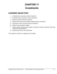 Accounting Chapter 17 The problems of accounting for investments