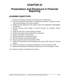 Accounting Chapter 24&nbsp;Accountants and business&nbsp;executives are fully aware