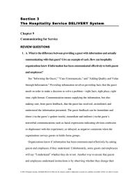 Industrial Engineering Chapter 9 What is the difference between providing a guest
