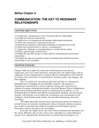 Management Chapter 4 Explain why communication is key to fostering