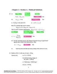 Chapter 2 Homework Symbol V is used for total volume in this problem